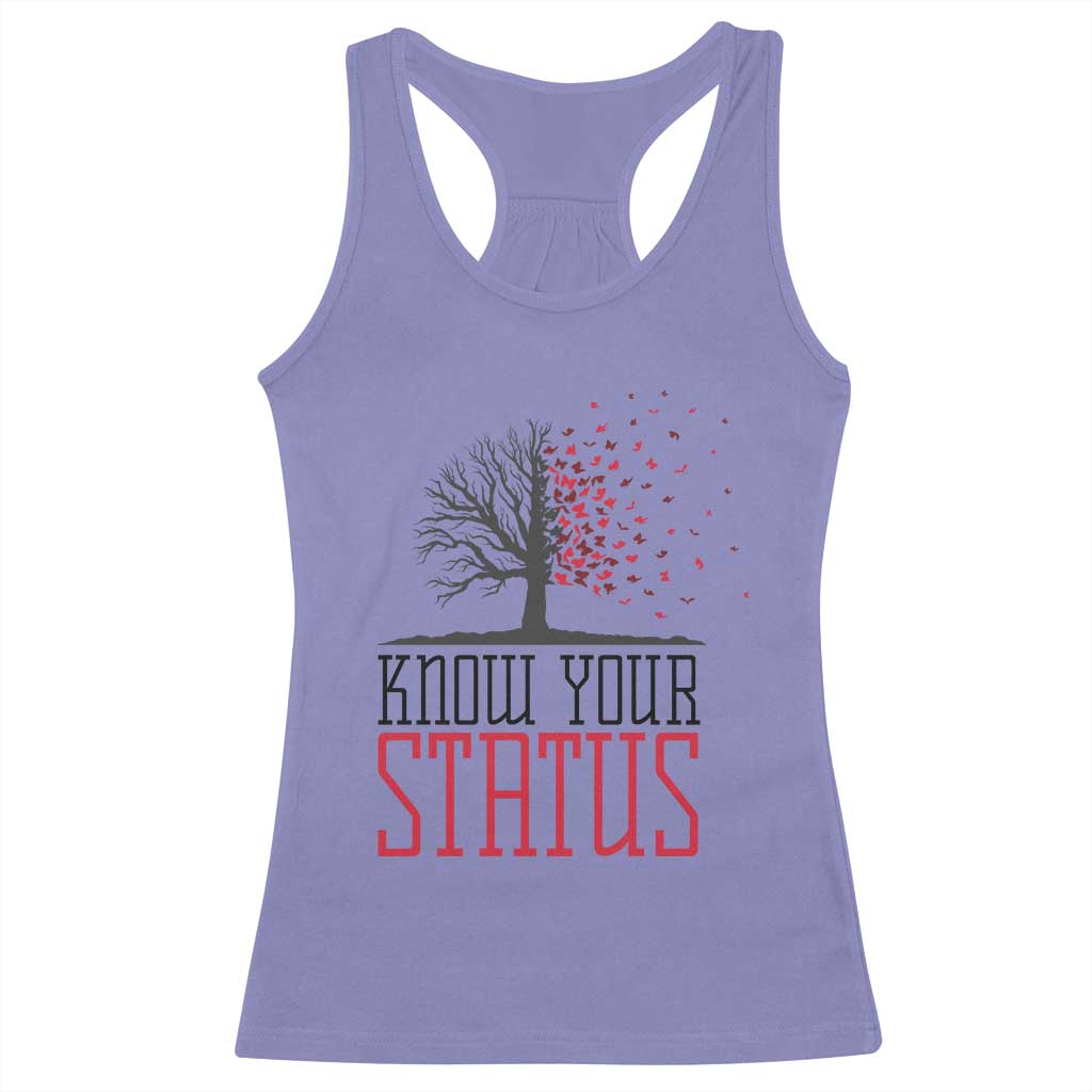 HIV Awareness Month Racerback Tank Top Know Your Status Prevention Support Gift - Wonder Print Shop