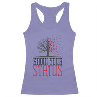 HIV Awareness Month Racerback Tank Top Know Your Status Prevention Support Gift - Wonder Print Shop