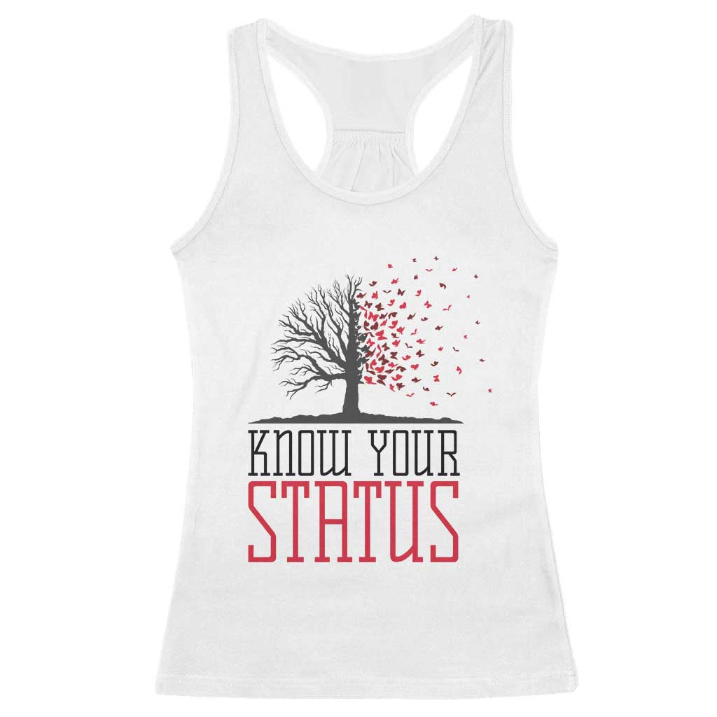 HIV Awareness Month Racerback Tank Top Know Your Status Prevention Support Gift - Wonder Print Shop