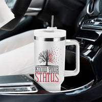 HIV Awareness Month Tumbler With Handle Know Your Status Prevention Support Gift - Wonder Print Shop