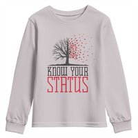 HIV Awareness Month Youth Sweatshirt Know Your Status Prevention Support Gift - Wonder Print Shop