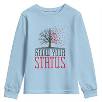 HIV Awareness Month Youth Sweatshirt Know Your Status Prevention Support Gift - Wonder Print Shop