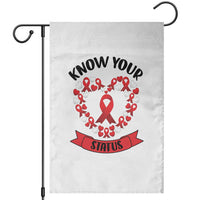 Know Your Status Red Ribbon HIV AIDS Awareness Support Month Gift Garden Flag - Wonder Print Shop