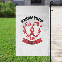Know Your Status Red Ribbon HIV AIDS Awareness Support Month Gift Garden Flag - Wonder Print Shop