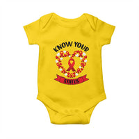 Know Your Status Red Ribbon HIV AIDS Awareness Support Month Gift Baby Onesie - Wonder Print Shop