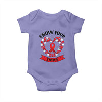 Know Your Status Red Ribbon HIV AIDS Awareness Support Month Gift Baby Onesie - Wonder Print Shop