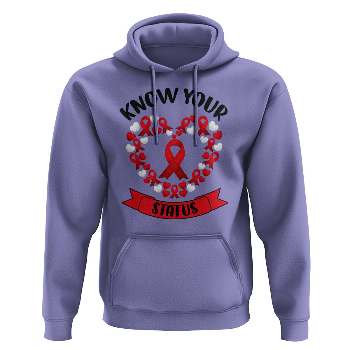 Know Your Status Red Ribbon HIV AIDS Awareness Support Month Gift Hoodie - Wonder Print Shop