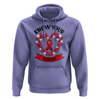 Know Your Status Red Ribbon HIV AIDS Awareness Support Month Gift Hoodie - Wonder Print Shop
