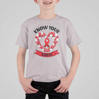 Know Your Status Red Ribbon HIV AIDS Awareness Support Month Gift T Shirt For Kid - Wonder Print Shop