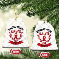 Know Your Status Red Ribbon HIV AIDS Awareness Support Month Gift Ceramic Ornament - Wonder Print Shop