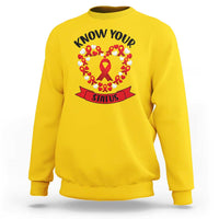 Know Your Status Red Ribbon HIV AIDS Awareness Support Month Gift Sweatshirt - Wonder Print Shop