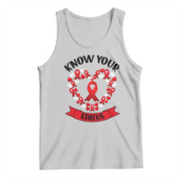 Know Your Status Red Ribbon HIV AIDS Awareness Support Month Gift Tank Top - Wonder Print Shop