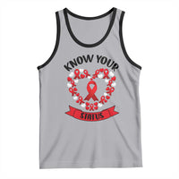 Know Your Status Red Ribbon HIV AIDS Awareness Support Month Gift Tank Top - Wonder Print Shop