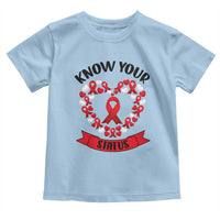 Know Your Status Red Ribbon HIV AIDS Awareness Support Month Gift Toddler T Shirt - Wonder Print Shop