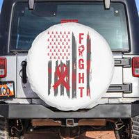 Fight For A Cure HIV AIDS Awareness Spare Tire Cover Patriotic Red Ribbon Gift - Wonder Print Shop