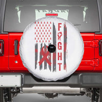 Fight For A Cure HIV AIDS Awareness Spare Tire Cover Patriotic Red Ribbon Gift - Wonder Print Shop