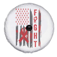 Fight For A Cure HIV AIDS Awareness Spare Tire Cover Patriotic Red Ribbon Gift - Wonder Print Shop