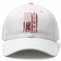 Fight For A Cure HIV AIDS Awareness Baseball Cap Patriotic Red Ribbon Gift