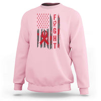 Fight For A Cure HIV AIDS Awareness Sweatshirt Patriotic Red Ribbon Gift - Wonder Print Shop