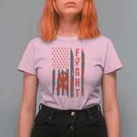 Fight For A Cure HIV AIDS Awareness T Shirt For Women Patriotic Red Ribbon Gift - Wonder Print Shop