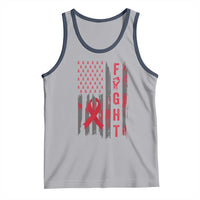 Fight For A Cure HIV AIDS Awareness Tank Top Patriotic Red Ribbon Gift - Wonder Print Shop
