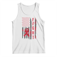 Fight For A Cure HIV AIDS Awareness Tank Top Patriotic Red Ribbon Gift - Wonder Print Shop