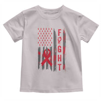 Fight For A Cure HIV AIDS Awareness Toddler T Shirt Patriotic Red Ribbon Gift - Wonder Print Shop