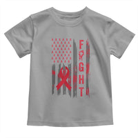 Fight For A Cure HIV AIDS Awareness Toddler T Shirt Patriotic Red Ribbon Gift - Wonder Print Shop