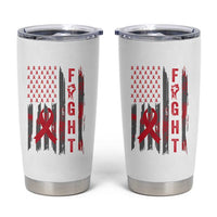Fight For A Cure HIV AIDS Awareness Tumbler Cup Patriotic Red Ribbon Gift - Wonder Print Shop