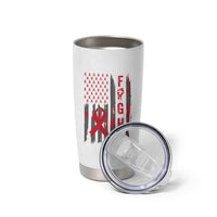 Fight For A Cure HIV AIDS Awareness Tumbler Cup Patriotic Red Ribbon Gift - Wonder Print Shop