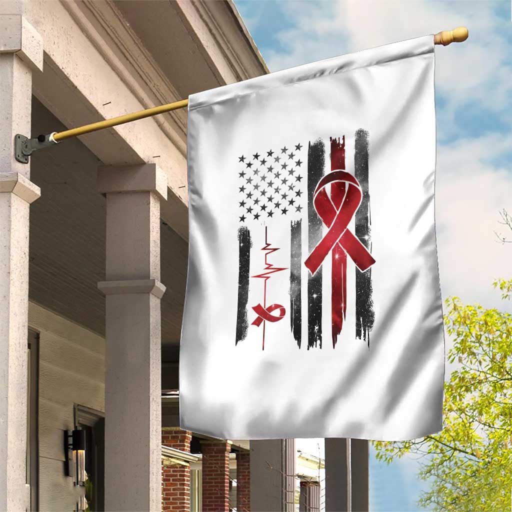 World AIDS Day Garden Flag American Flag Red Ribbon Gift - Wonder Print Shop