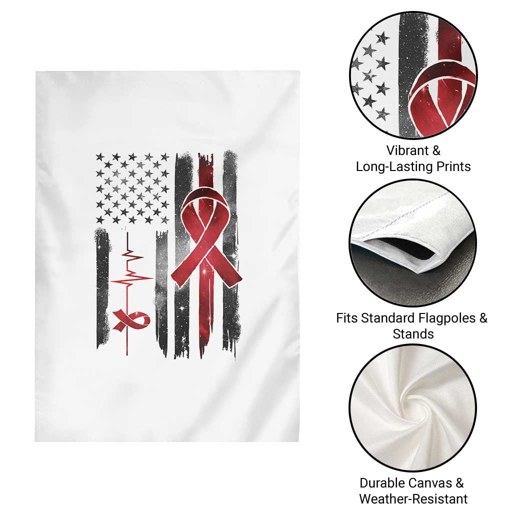 World AIDS Day Garden Flag American Flag Red Ribbon Gift - Wonder Print Shop