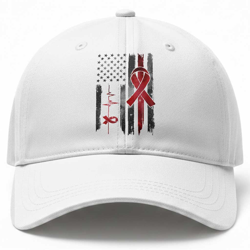 World AIDS Day Baseball Cap American Flag Red Ribbon Gift
