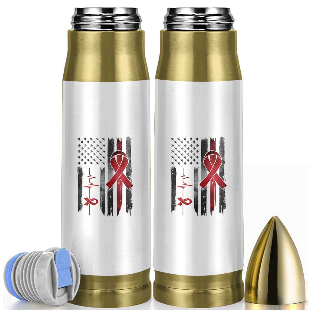 World AIDS Day Bullet Tumbler American Flag Red Ribbon Gift - Wonder Print Shop