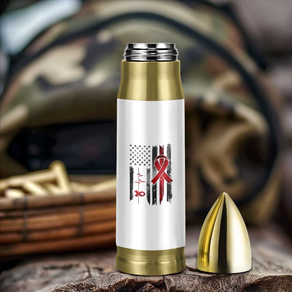 World AIDS Day Bullet Tumbler American Flag Red Ribbon Gift - Wonder Print Shop