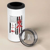 World AIDS Day 4 in 1 Can Cooler Tumbler American Flag Red Ribbon Gift - Wonder Print Shop