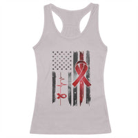 World AIDS Day Racerback Tank Top American Flag Red Ribbon Gift - Wonder Print Shop