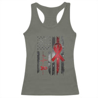World AIDS Day Racerback Tank Top American Flag Red Ribbon Gift - Wonder Print Shop