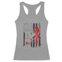World AIDS Day Racerback Tank Top American Flag Red Ribbon Gift - Wonder Print Shop