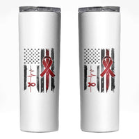 World AIDS Day Skinny Tumbler American Flag Red Ribbon Gift - Wonder Print Shop