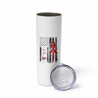 World AIDS Day Skinny Tumbler American Flag Red Ribbon Gift - Wonder Print Shop