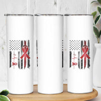 World AIDS Day Skinny Tumbler American Flag Red Ribbon Gift - Wonder Print Shop