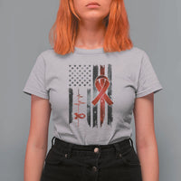 World AIDS Day T Shirt For Women American Flag Red Ribbon Gift - Wonder Print Shop
