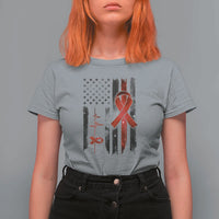 World AIDS Day T Shirt For Women American Flag Red Ribbon Gift - Wonder Print Shop