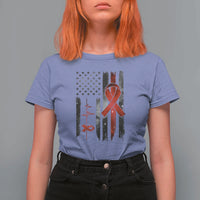 World AIDS Day T Shirt For Women American Flag Red Ribbon Gift - Wonder Print Shop