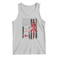World AIDS Day Tank Top American Flag Red Ribbon Gift - Wonder Print Shop