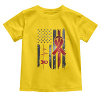 World AIDS Day Toddler T Shirt American Flag Red Ribbon Gift - Wonder Print Shop