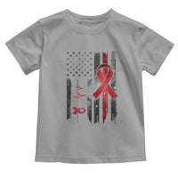 World AIDS Day Toddler T Shirt American Flag Red Ribbon Gift - Wonder Print Shop