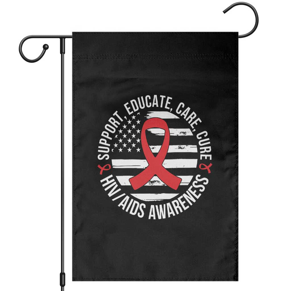 Support Educate Care Cure HIV Awareness Month Gift Garden Flag - Wonder Print Shop