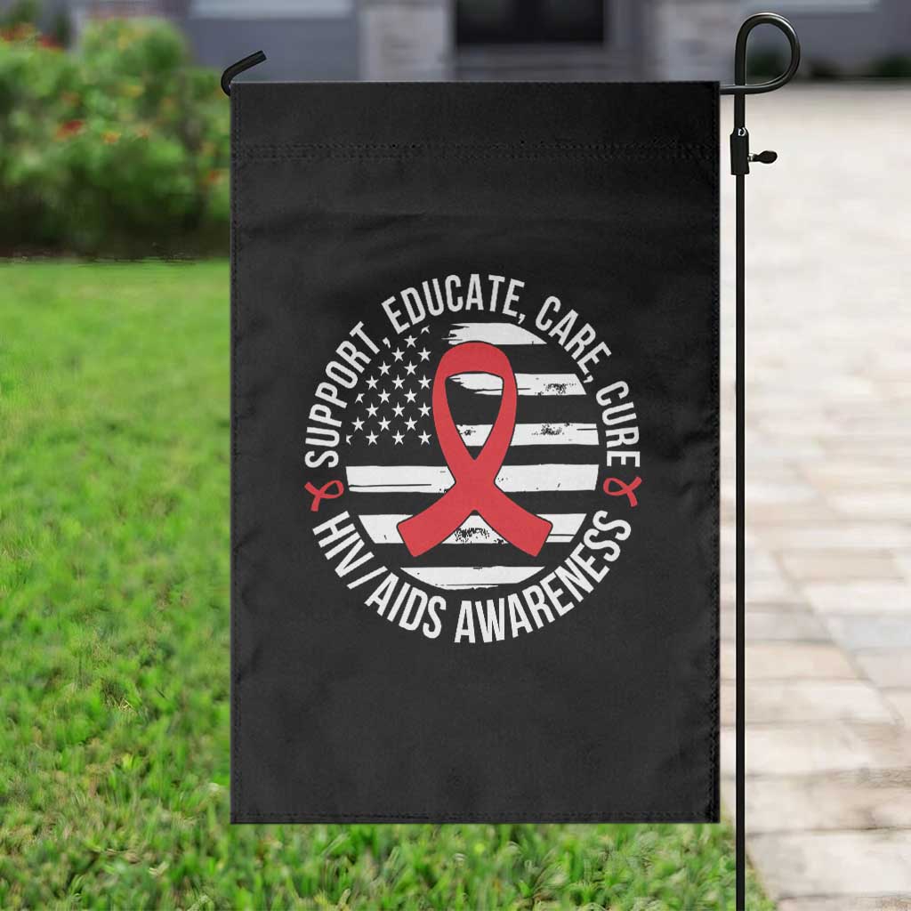 Support Educate Care Cure HIV Awareness Month Gift Garden Flag - Wonder Print Shop